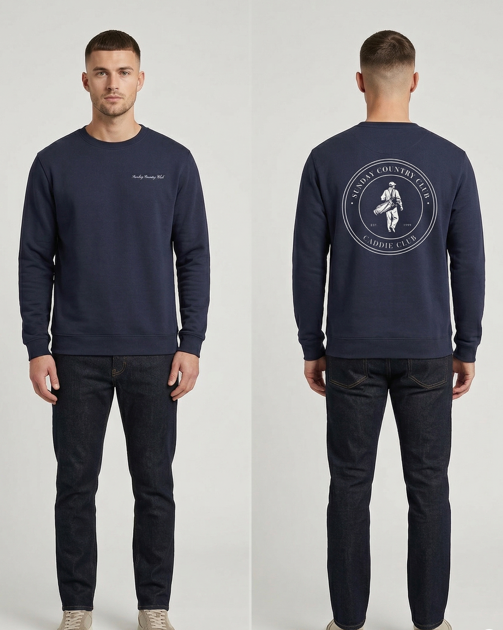 Caddie Club Circle Sweatshirt in Navy