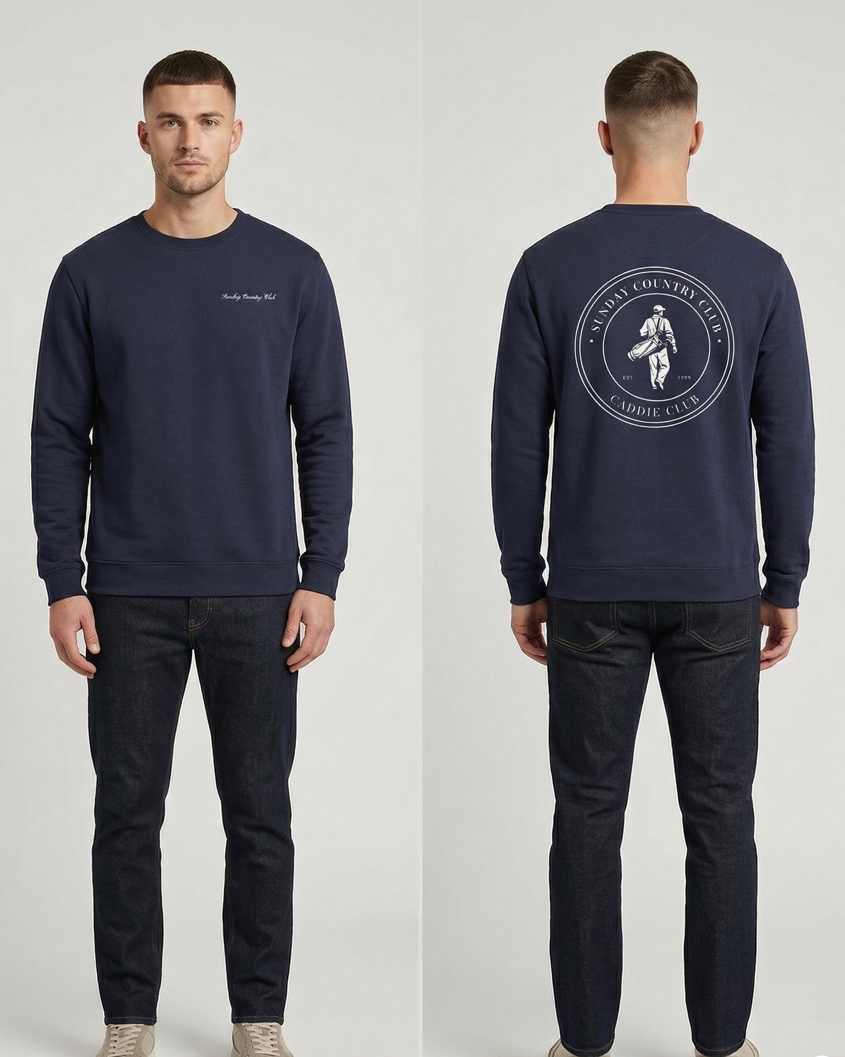 Caddie Club Circle Sweatshirt in Navy