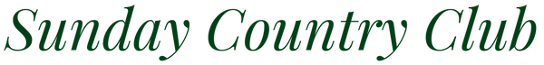 Text 'Sunday Country Club' in green on a black background